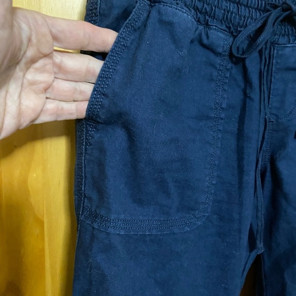 Lucky Brand Navy Blue Boot Cut Linen Blend Woman’s Pull On Pants Size XS. - Picture 10 of 14